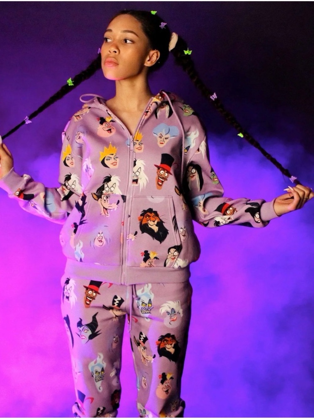 Cakeworthy Lilac Disney Villains Graphic Zip Hoodie